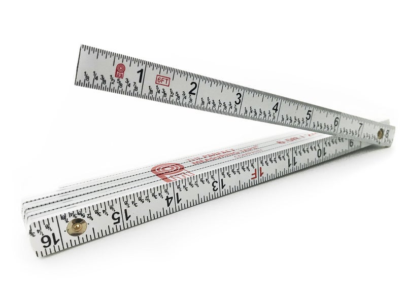 Perfect Measuring Tape Co. FR-72 Carpenter's Folding Rule Lightweight Composite Construction Ruler (Folding Yard Stick) with Easy-Read Inch Fractions - 6.5ft / 2m - Image 1